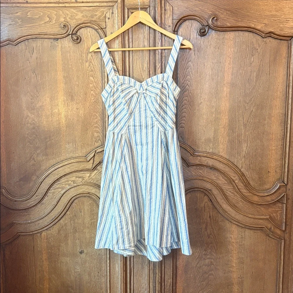 Free People Blue and White Striped Mini Dress